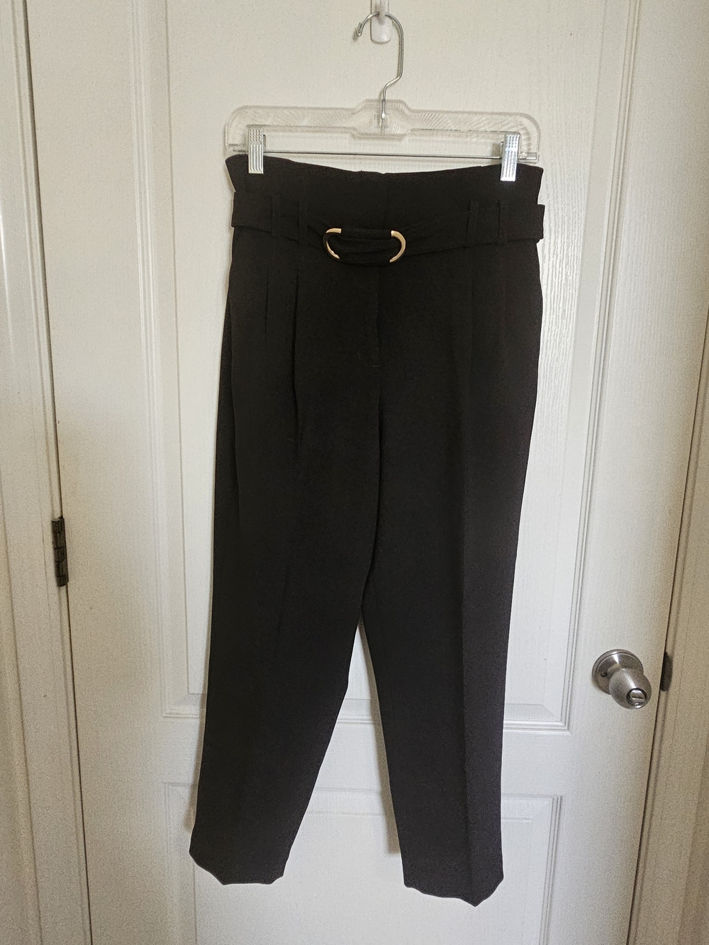 Express Black High-Waist Trousers with Belt